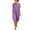 Purple, variant on AKOEE Women's Summer Dress Cotton Linen Pleated V Neck Boho Beach Knee Length Short Dress with Pockets (2XL, Purple)