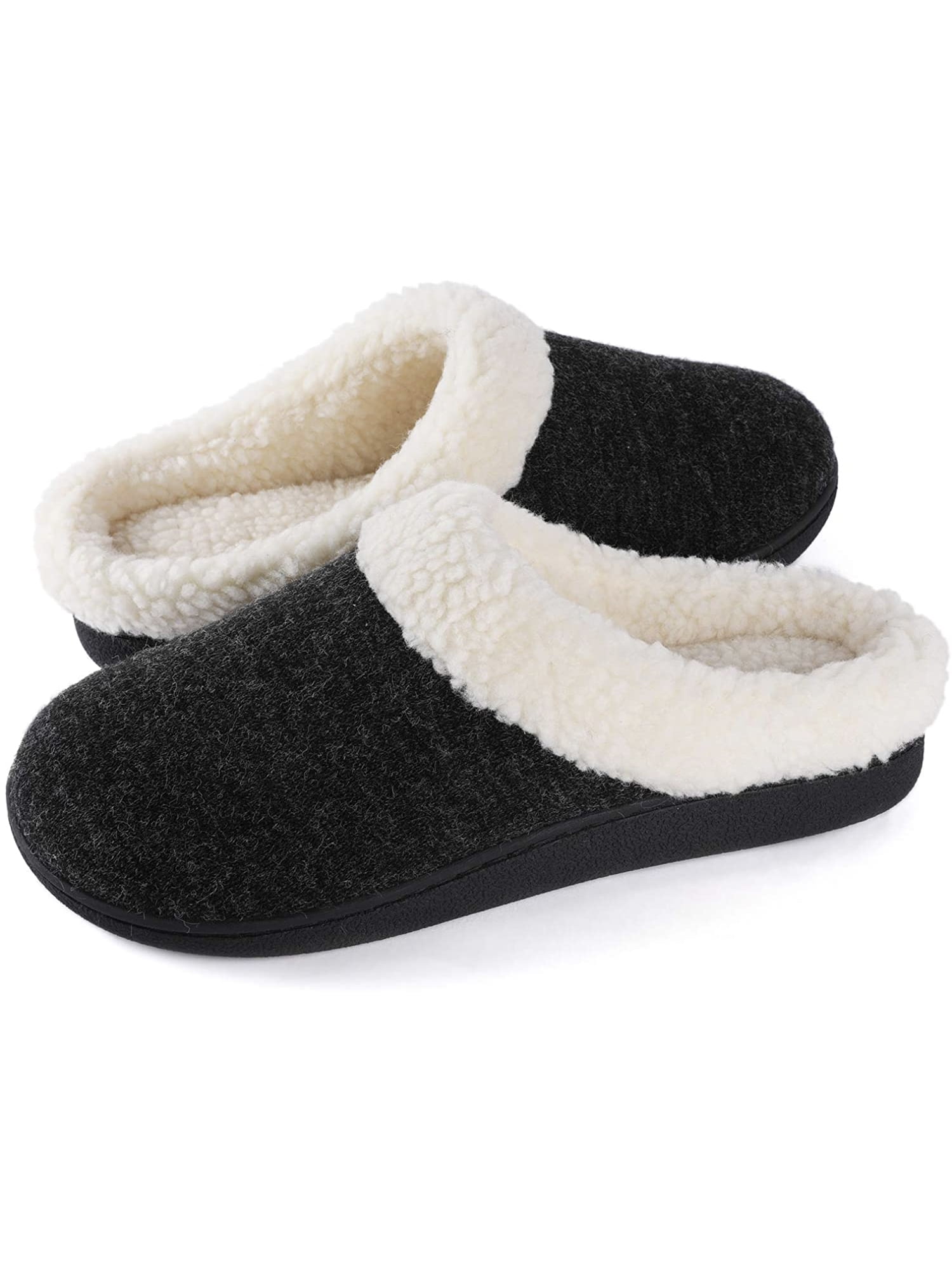 Womens Mens Slippers Winter Warm Cozy Memory Foam Fuzzy Slippers Plush Fleece Lined House Slippers Indoor Outdoor Home Slippers