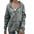 thumbnail image 1 of Veste à Capuche pour Femmes Imperméable à Cordon, Manteau de Pluie de Randonnée, Manteau d'Extérieur, Manteau de Sport de Plein Air, 1 of 5