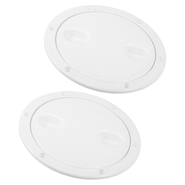 2uds 6 Barco Escotilla Rojoondo Inspección Cubierta Placa Blanca con Ovalada Ranura