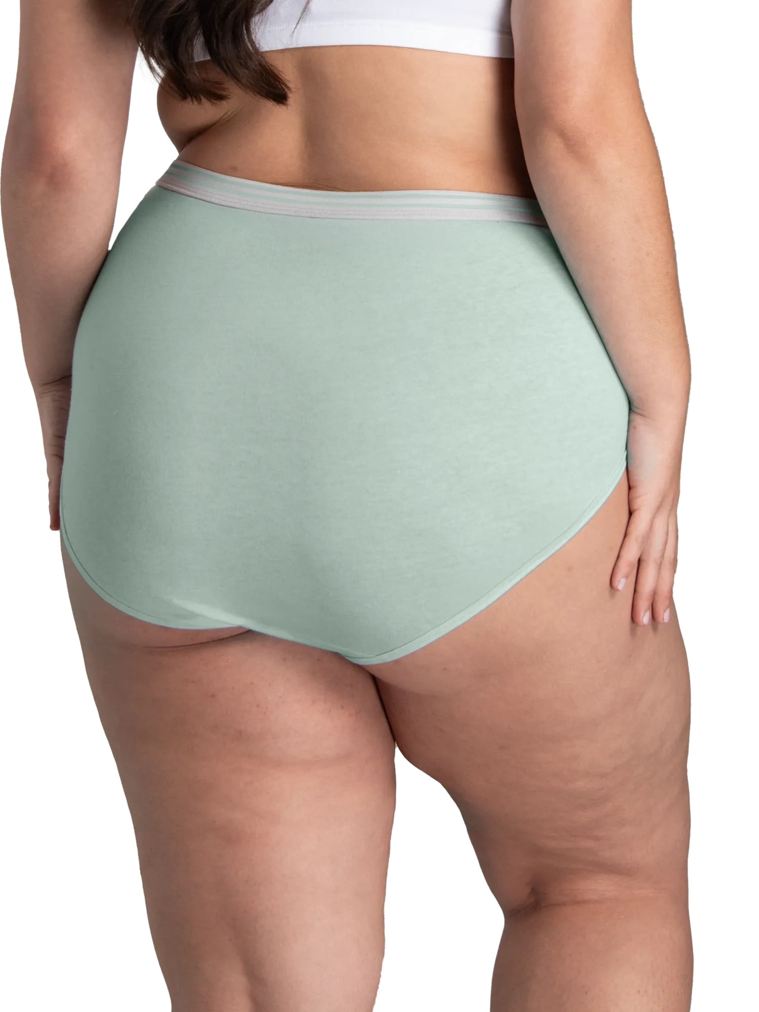 Fit for Me by Fruit of the Loom Women's Plus Size Cotton Brief Underwear, 6-Pack