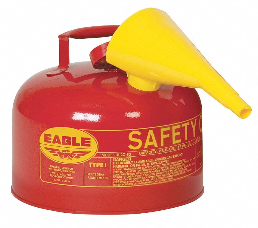 Justrite-7220120 Type II AccuFlow 2 Gallon Gasoline Safety Can for sale online 