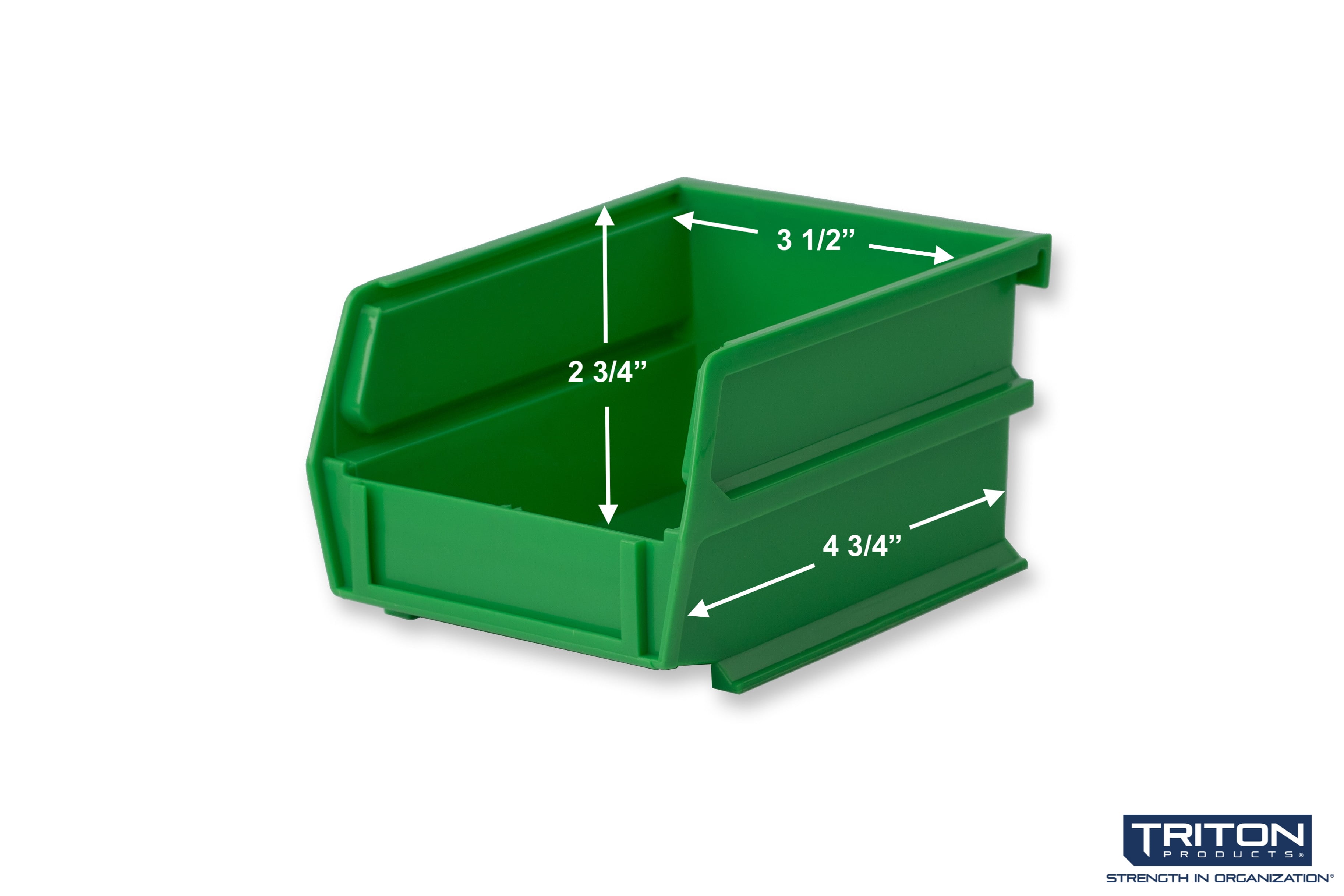 LocBin 5-3/8 In. L x 4-1/8 In. W x 3 In. H Green Stacking, Hanging, Interlocking Polypropylene Bins, 6 CT
