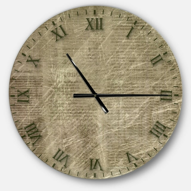 DesignArt Horloge Murale Grande Style Papier Ancien Antique