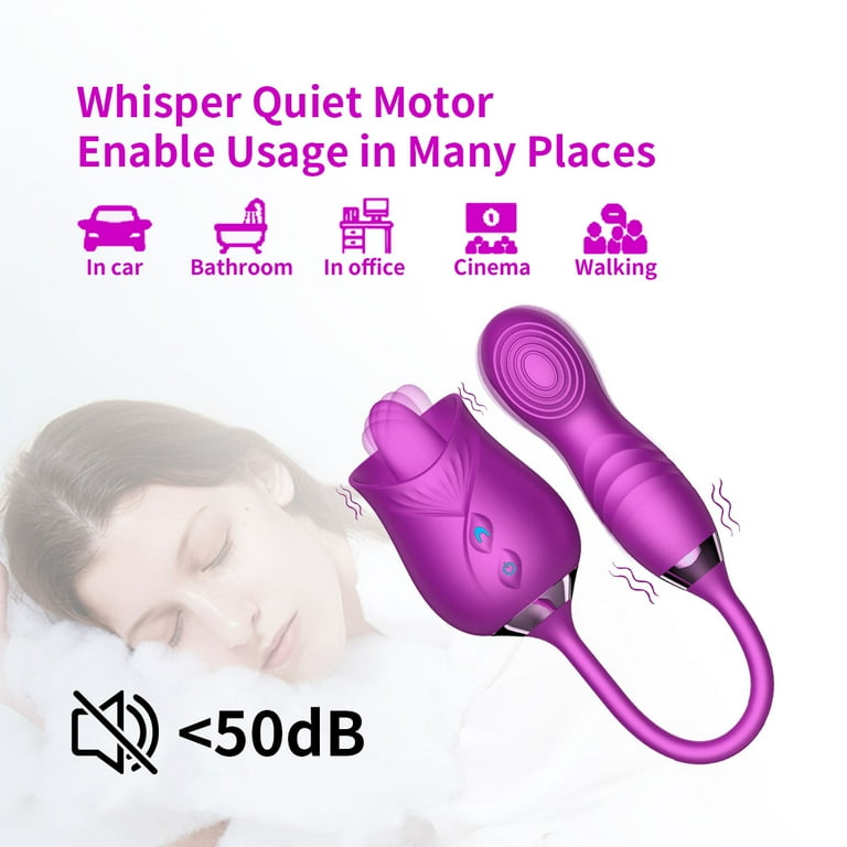 octmom rose toy OCTMOM Rose Toys Vibrators for Women, 3 in 1 G-spot Vibrator with Dildo  Vibrating Ball for Partner Play, Red main image 0