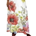 thumbnail image 4 of DYMADE Women Elegant Short Sleeve A-Line Skirt Midi Lace Splice Floral Dress, 4 of 4