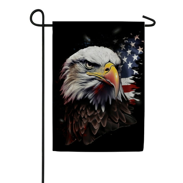 America Forever American Eagle Garden Flag 12.5 x 18 inch Double Sided Patriotic Bald Eagle USA 4th of July Independence Day Memorial Day Yard Lawn Outdoor Decor