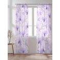 thumbnail image 2 of Sheer Curtains 108 Inches Long 2 Panels Set for Living Room, Purple Flowers Semi Sheer Curtains for Windows, Botanical Florals Plants Country Aesthetic Voile Window Treatments Rod Pocket Curtain, 2 of 7