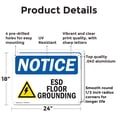 thumbnail image 2 of (2 Pack) ESD Floor Grounding OSHA Notice Sign 24 Inch X 18 Inch Indoor / Outdoor Rust-Free Aluminum Metal Signs for Workplace, Workshop, and Construction Site, Made in the USA, 2 of 8