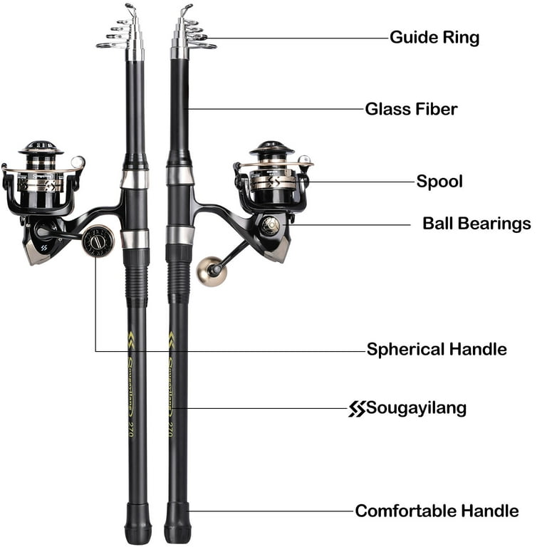 Sougayilang Telescopic Fishing Rod Full Set 7-10ft Spinning