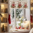 thumbnail image 3 of Christmas Valance for Kitchen Windows, Winter Pine Branches Xmas Candy Rod Pocket Valances Short Curtains, Cappuccino Retro Linen Curtain Valance for Bedroom Bathroom 1 Panel 54x18in, 3 of 7