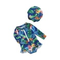 thumbnail image 1 of xiaxaixu Combinaison de Bain pour Filles avec Capuche, Imprimé Floral Manches Longues Col Rond Fermeture Éclair devant Maillot de Bain, 1 of 9