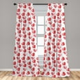 thumbnail image 4 of Ambesonne Sweetheart Curtains, Vintage Style Hearts Art, Pair of 28"x63", White Dark Coral, 4 of 4