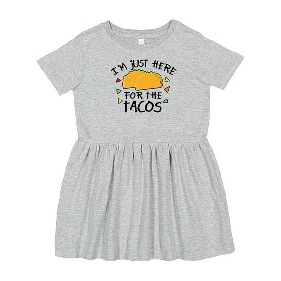 Inktastic I'm Just Here for the Tacos Cinco De Mayo Girls Toddler Dress