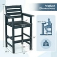 thumbnail image 3 of Gymax Patio Bar Stools Set of 4 Tall Adirondack Chair w/ Backrest Armrests & Footrests Navy, 3 of 9
