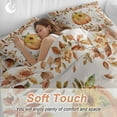 thumbnail image 4 of Sunflower Sunflower 4 Piece Duvet Cover Set Queen Size Eucalyptus Leaf Rose Soft Bedding Set Comforter Cover, 1 Duvet Cover 1 Flat Sheets and 2 Pillowcases, 4 of 9