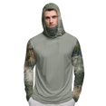 thumbnail image 6 of Havenx Men's Camo Upf 50+ Sun Protection Hooded Shirt Long Sleeve Hooded Rapid Dry Hoodie with Mask Uv Protection Shirt Rash Guard Casual Summer Lightweight Athletic Workout Blouses,Green 3XL, 6 of 6