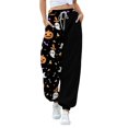thumbnail image 2 of Orange Pajama Pants Women Baggy Sweatpants Lounge Sweat Pant Active Jogging Fall Clothes Pajama Pants Women XL, 2 of 4
