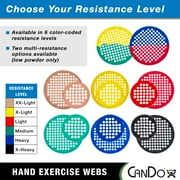 CanDo Hand Exercise Webs for Physical Therapy, Grip Strengthening, and Hand, Finger, Wrist Resistance Workouts, Portable Size, Latex Free, 7 Diameter, Red: Light