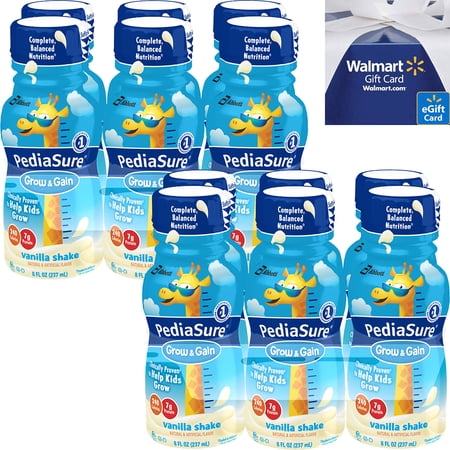 Pediasure Vanilla Grow & Gain Shake Bundle with $3 e-Gift Card, 2 Pack (12 CT)
