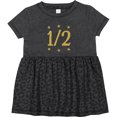 thumbnail image 3 of Inktastic Half Birthday Gold Stars Girls Baby Dress, 3 of 5