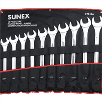 Sunex 97010A 10-PC SAE Raised Panel Jumbo Combi Wrench Set