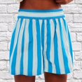 thumbnail image 2 of Riforla Women's Fashion Striped Casual Elastic Waist Pocket Shorts for Women Sky Blue S, 2 of 7