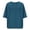 Blue, variant on Womens Cotton Linen Crewneck Elbow-Length Rolled Sleeve T Shirt Button Loose Fit Blouses Summer Beach Tee Tops