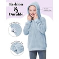 thumbnail image 2 of Girls' Fleece Jumpers with Hood and Pockets - Cozy Pullover for Casual Wear, Ages 6-16, for School and Outdoors, 2 of 3