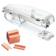 Uxcell Acrylic Stapler Set, Portable Stylish Manual Effortless Desktop Stapler with 2000 Pcs 24/6 Staples, Silver