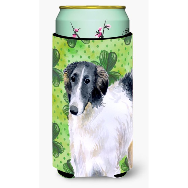 ""Caroline's Treasures Borzoi St Patrick's - Abrazadera decorativa para latas para niño alto, multicolor""
