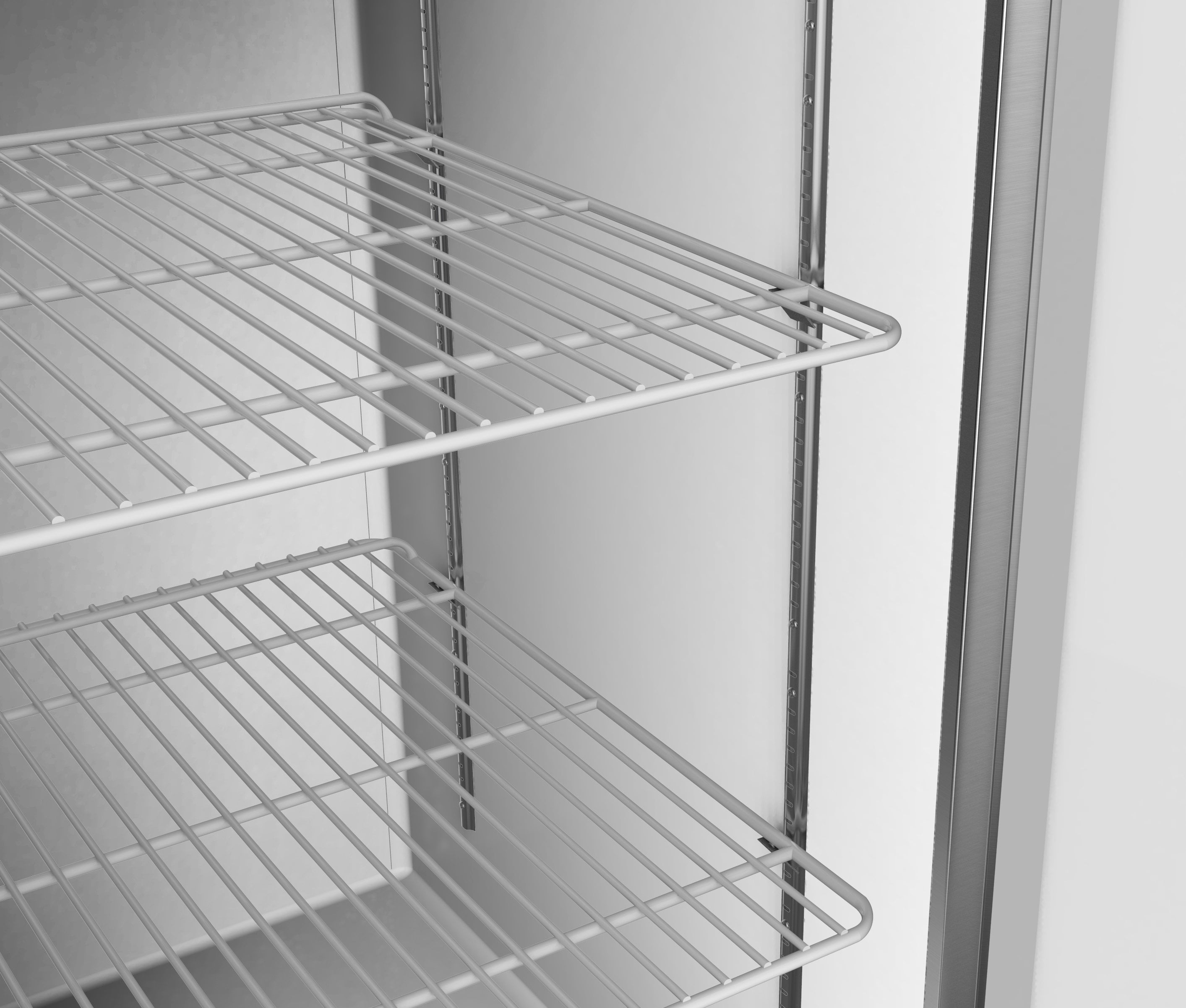 Koolmore 54" 2 Door Stainless Steel Upright Reach-in Freezer in Silver