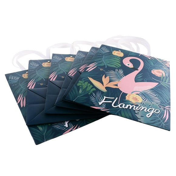 6 Pieces Flamingo Carry Loot Bags Wedding Birthday Gift Bags - ,
