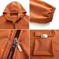 thumbnail image 6 of Htigea Fall Jackets for Women Full Zip Up Hooded Coat Lightweight Outdoor Active Jacket with Pockets Orange XL, 6 of 7