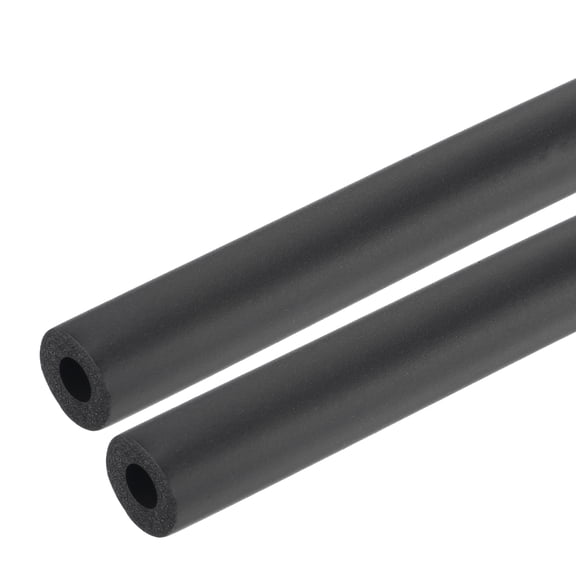 2pcs 0.3 Meter Pipe Insulation Tube 5/16"(8mm) ID 0.71"(18mm) OD Foam Tubing for Handle Grip Support, Black