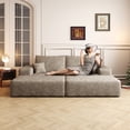 thumbnail image 4 of 74.8" Oversized Corduroy Double Chaise Lounge , Sleeper Loveseat Couch Napping Daybed Luxury Reading Lounger  for moviebonus room Home Office ,No Assembly Required, 4 of 8