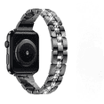 thumbnail image 1 of Diamond Set Metal Watch Strap Iwatch Compatible with SE Series 6/5/4 Strap --- Black（38mm）, 1 of 4