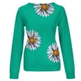 thumbnail image 4 of Dyegold Oversized Sweatshirt For Women Womens Daisy Print Long Sleeve Crewneck Sweatshirt Casual Loose Pullover Tops Shirt, 4 of 5