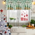 thumbnail image 5 of St Patricks Day Curtain Valances for Windows, Kitchen Valance Window Treatments Panel 2 Pack, Green Shamrock Spring Watercolor Gnomes Beige Rod Pocket Short Curtains for Bathroom Bedroom 42 x 18 Inch, 5 of 8