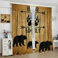 thumbnail image 4 of Bear Blackout Curtains Vintage Rustic Wildlife Black Brown Country Antique Art Printed Bedroom Living Room Bathroom Rod Pocket Decoration Window Drapes 2 Panels W21xL54in, 4 of 6