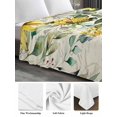 thumbnail image 5 of King Size Flat Sheet Only, Green Eucalyptus Leaves Soft Brushed Microfiber Bed Sheets, Retro Rustic Botanical Floral Hotel Quality Breathable Bedding Top Sheet, Easy Care, 90"x102", 5 of 9