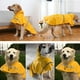 thumbnail image 2 of Chubasquero para perro grande, ropa ajustable a prueba de agua para mascotas, chaqueta ligera para la lluvia, poncho con capucha con tira reflectante (XXL, amarillo), 2 of 5