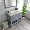 thumbnail image 3 of Caroline Estate 36" Single Bath Vanity in Gray with White Quartz Top and Square Sink with Brushed Nickel Faucet with Matching Mirrors, 3 of 3