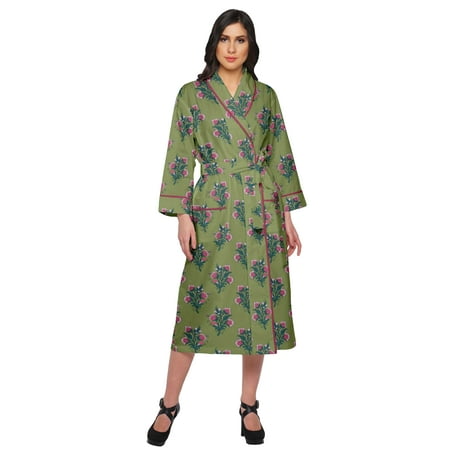 

Moomaya Printed WoMen s Robe Dressing Gown With Pockets Bath Robe Girls