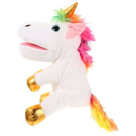 PAMINGONO Unicorn Hand Puppet Lifelike Toy Animal for Kids Interactive Play and Imagination Activities 1Pcs