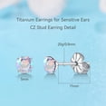 thumbnail image 3 of Limerencia Hypoallergenic G23 Titanium Earrings For Sensitive Ears, Simulated Diamonds (Aurora Borealis), 3 of 7