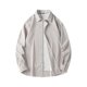 thumbnail image 1 of Blusa y camisa de manga larga con cuello vuelto para hombre, informal, de color liso, con bolsillos, de manga larga y cuello vuelto, de poliéster., 1 of 7