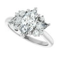 thumbnail image 3 of Marquise Cut Diamond Ring, Multi Stone Shape Diamond Engagement Ring, Women's Cluster Diamond Wedding Ring, 925 Sterling Silver, 2.4 Ct Simulated Diamond, Thanks Giving Gift Ring, 3 of 3