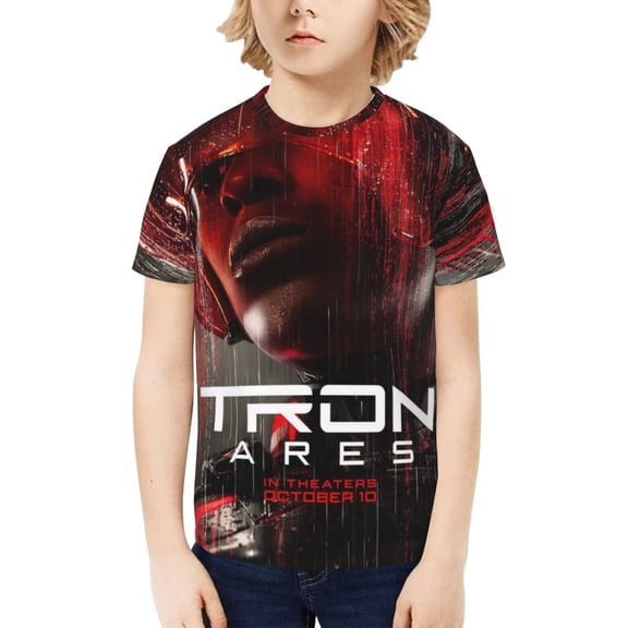 Tron：Ares Movie Teen Cotton T-Shirt Short Sleeve Crew Neck Tee Shirts Casual Tops