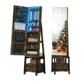 thumbnail image 4 of 4-in-1 Jewelry Cabinet with Large Storage Capacity, Rotatable Full Length Mirror with Jewelry Storage, Lockable Floor Standing Jewelry Armoire Organizer with Drawer and Wheels, 4 of 9